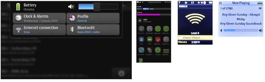 Control of the volume level is usually still performed by hardware keys, due to the importance. This makes it an interesting control as it is always pseudo-modal. The user enters the mode by using the keys, which loads a screen, layer or other widget to indicate the volume change. Related controls, silence and vibrate, are associated with this mode as well.