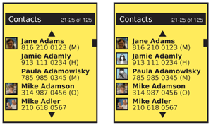 When custom Avatar images are not available, either don’t use an image at all (as on the left) or use a generic placeholder that is appropriate. On the right, one of several different stand-in images is used for each unassigned Avatar.
