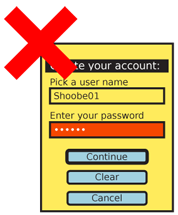 Even on the desktop web, the Clear button is massively over-used, and causes errors more than it fulfills real use cases. This very small form has no need for such a button, and it is also undifferentiated from the other two, and far too close. Even if identified, it can easily be accidentally activated.