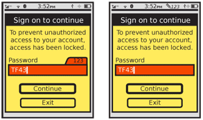 Input Method Indicators may be anchored to the individual fields, as on the left, or attached to the viewport frame, usually in the annunciator row or notification strip, as on the right. Both methods have advantages.