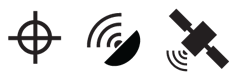 Icons to denote location services are not just optional variations, but can imply different meanings. The crosshair is a standard used not just to denote location enabling, but that the mobile handset sends it’s location to the operator, for e911 and other purposes. The satellite dish and satellite denote GPS specifically, and may be used to denote other conditons. For example, the dish may imply the device requests service, and the satellite only appears when a link is established.