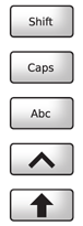 Just some of the many ways to communicate a shift function. Note that single-character capitalization is not precisely the same as shift. Be sure to use the expectd behavior, and make sure your label matches your behavior.