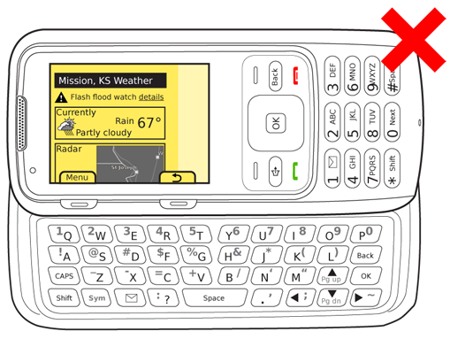 Never change orientation without redrawing the content to use the space more effectively. In this example, there is extra space unused on the screen, but other cases exist where content flows off the screen. Don’t consider user controls that allow zooming as an excuse for this behavior -- always deliver the best possible experience automatically, based on the current context.