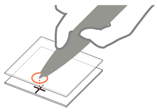 Parallax for input on screens manifests as a perceived offset between the surface where contact is made and the actual display area. As shown in the illustration, this is because protective overlays, the sensing panel and other materials cause a gap between the two. When viewed straight on, they line up and there is no problem. However, users will not always view directly perpendicular to the screen, and will notice the difference with pen inputs. This is especially troublesome on larger devices, like tablets and kiosks, as the user cannot view all of the screen straight on at the same time.