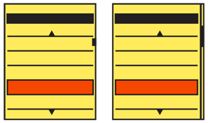 Figure 1-3. Scroll indicators may be complete bars, or simple indicators floating over the content.