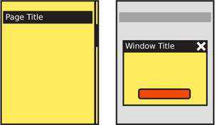 Figure 1-13. Titles should always be attached to freestanding elements, such as pages, windows, or pop ups. Follow the OS design guidelines for the use of title bars.