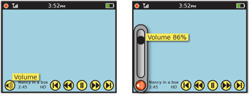 Tooltips are most often used to explain controls which do not carry a label, such as these video playback controls. Due to familiarity and use of standard symbols, the labels have been eliminated; a tooltip helps anyone who may be confused, by appearing after a delay which may indicate indecisiveness. Tooltips may also show current state of a control setting, such as the volume level on the right.