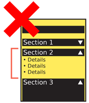 Do not windowshade without indicating a bounding area around the expanded area, or the collapsed area, for that matter.