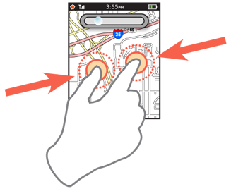 Even if the screen is otherwise devoid of zoom control elements, as with this touchscreen example, display the current zoom level during a zoom change. Place the indicator so it is not occluded by the user’s hand or fingers.